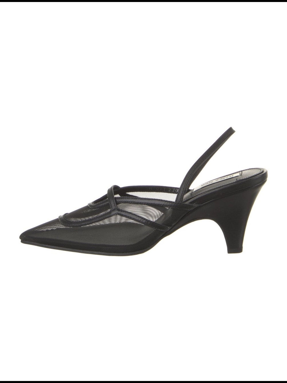 Reike Nen Black Pointed Mesh Slingback Heels
